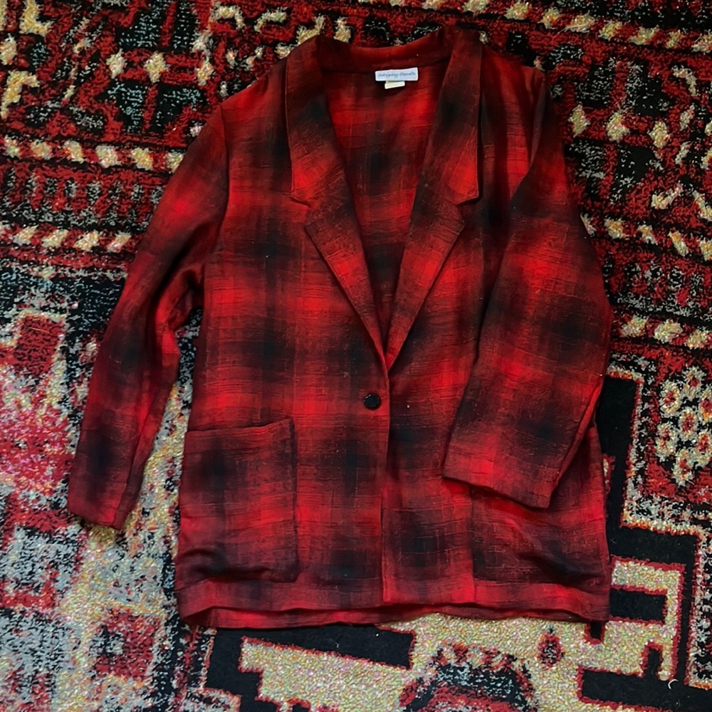 Vintage Red and Black Blazer